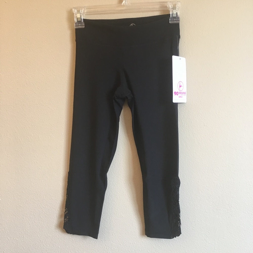 90 Degree Crochet Calf Crop Athletic Leggings M 10 NWT